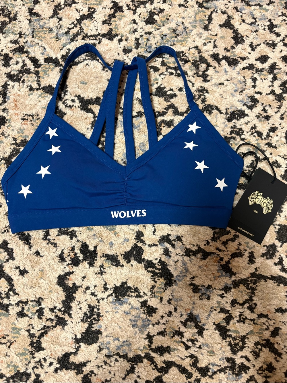 SHE Darc sport Strappy Sports Bra — Cobalt Blue. Size Small